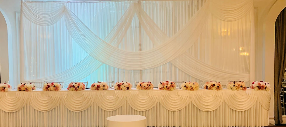 Thumbnail: Blush Pink & White Silk Floral Runner (per 50cmL)