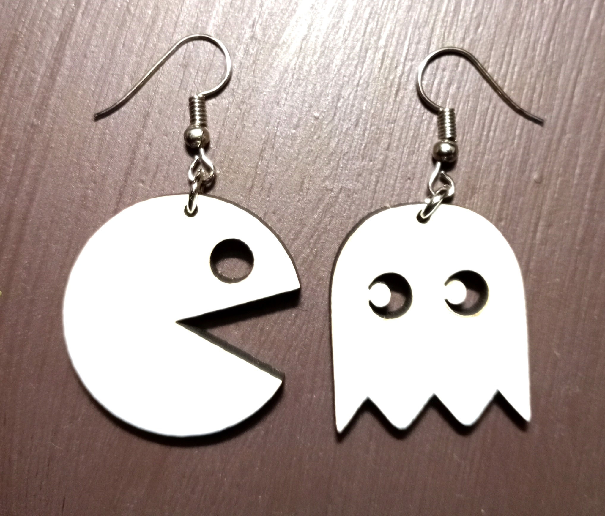 Pac Man Earrings with Stainless Steel hooks 