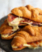 Brie, plum and bacon croissant