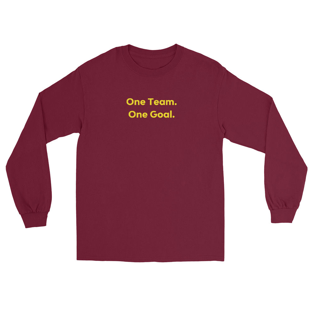 One Team One Goal (Yellow) Men’s Long Sleeve Shirt