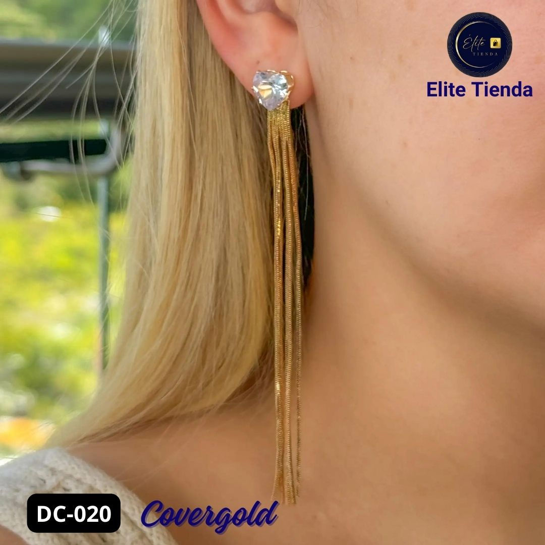DC020. Aretes largos topo corazón