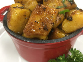 Gluten Free Sweet Potato Gnocchi with Light Carbonara Sauce