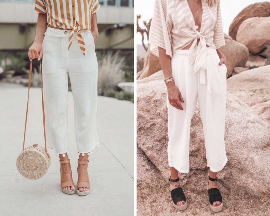 abbinamenti pantaloni bianchi