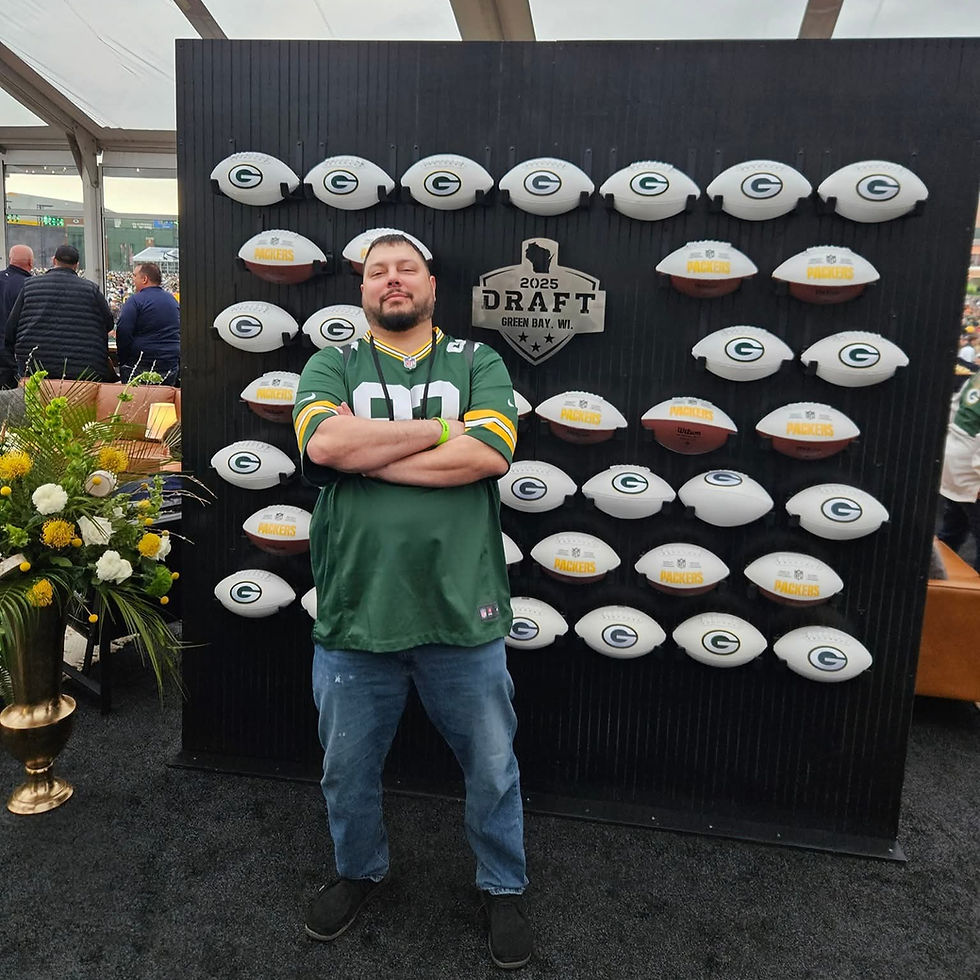 Doza's Mobile Tavern co-owner Angelo Mendoza at the 2025 NFL Draft in Green Bay, Wisconsin