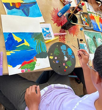 Acrylic painting at the Hawston Secondary Shool.