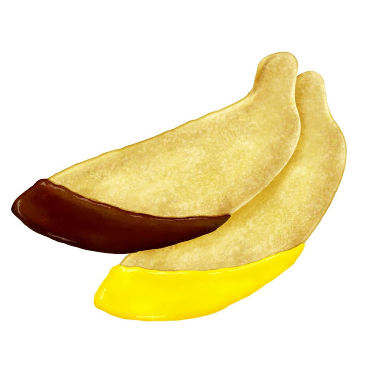 チョコがけのバナナクッキーのイラスト