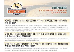 Sandhill Energy Storage FAQ preview