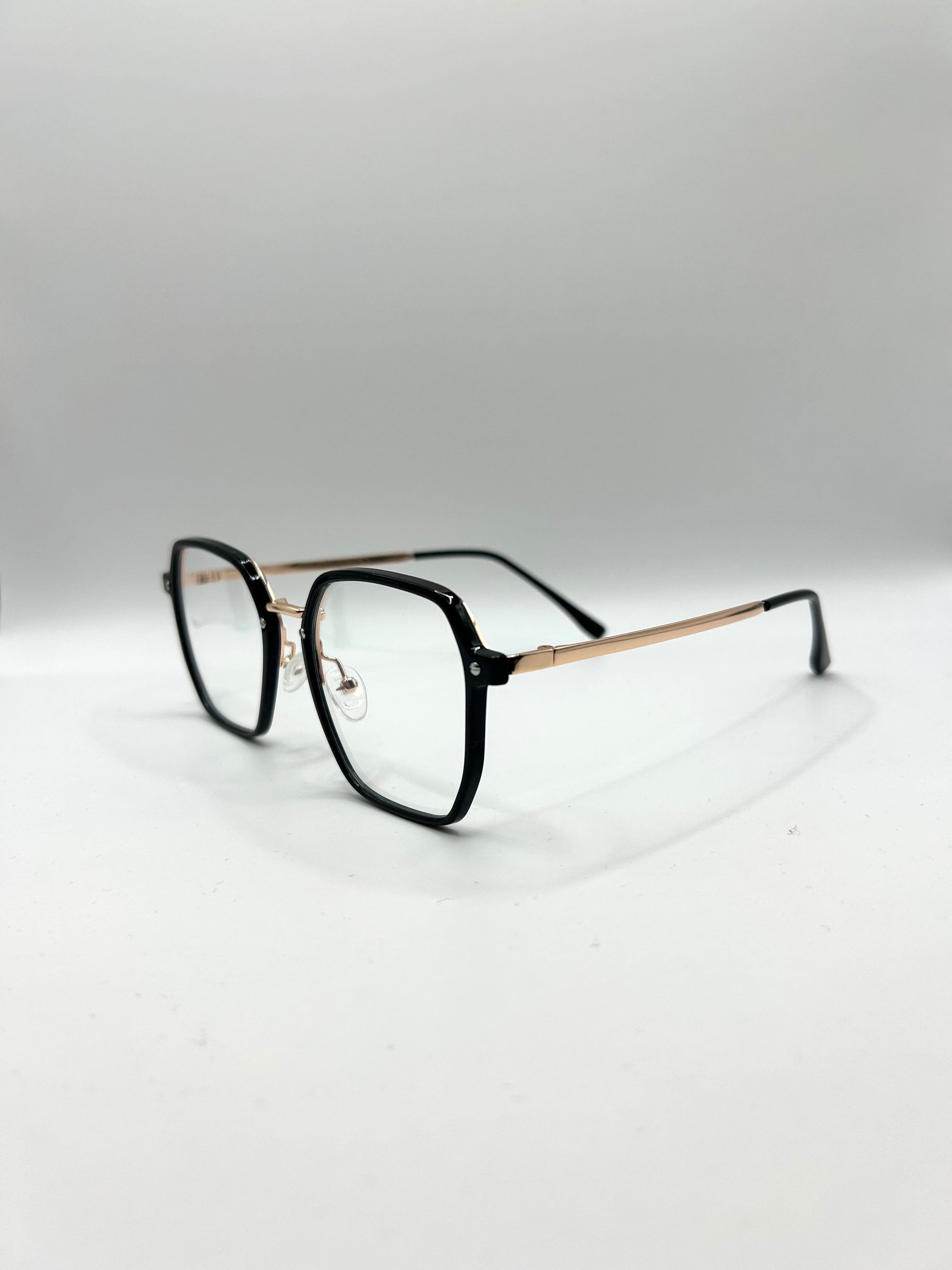 Chique Zwarte en Gouden Bril