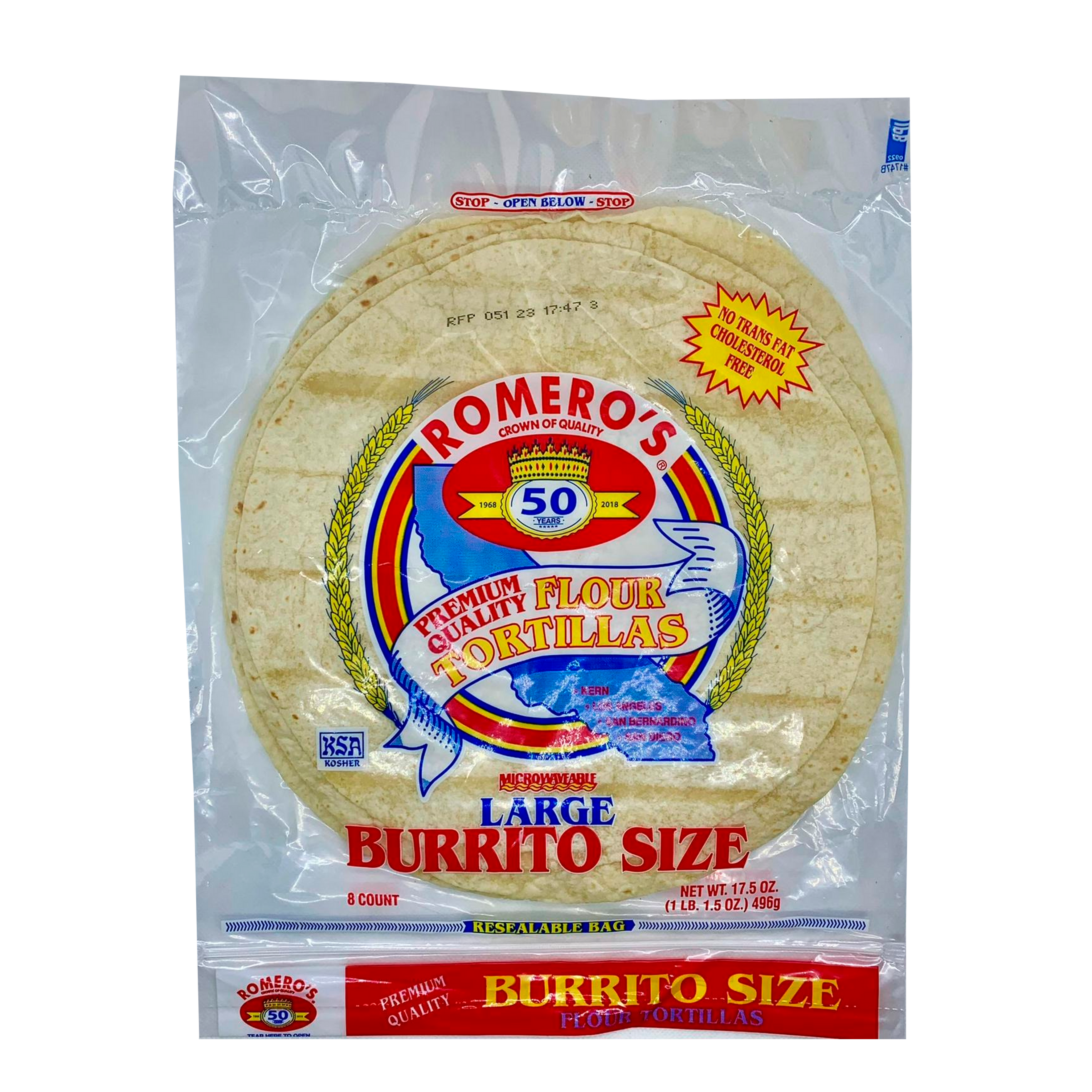 flour tortilla burrito size Romero