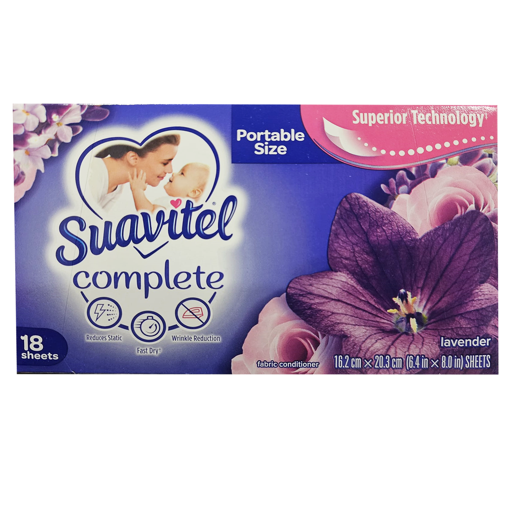 Toallitas suavitel lavender 18pc