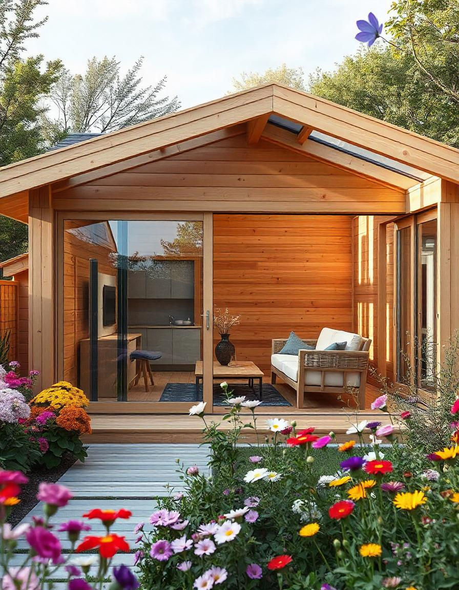 Bespoke wooden garden room office, based in the New Forest