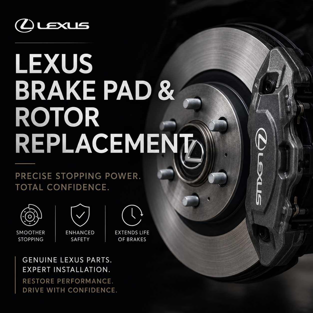Genuine Lexus Brake Pad & Rotor Replacement | Front or Rear Axle