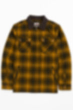 Wrangler Men's Flannel Zipper Shirt Corduroy Jacket Plaid Yellow