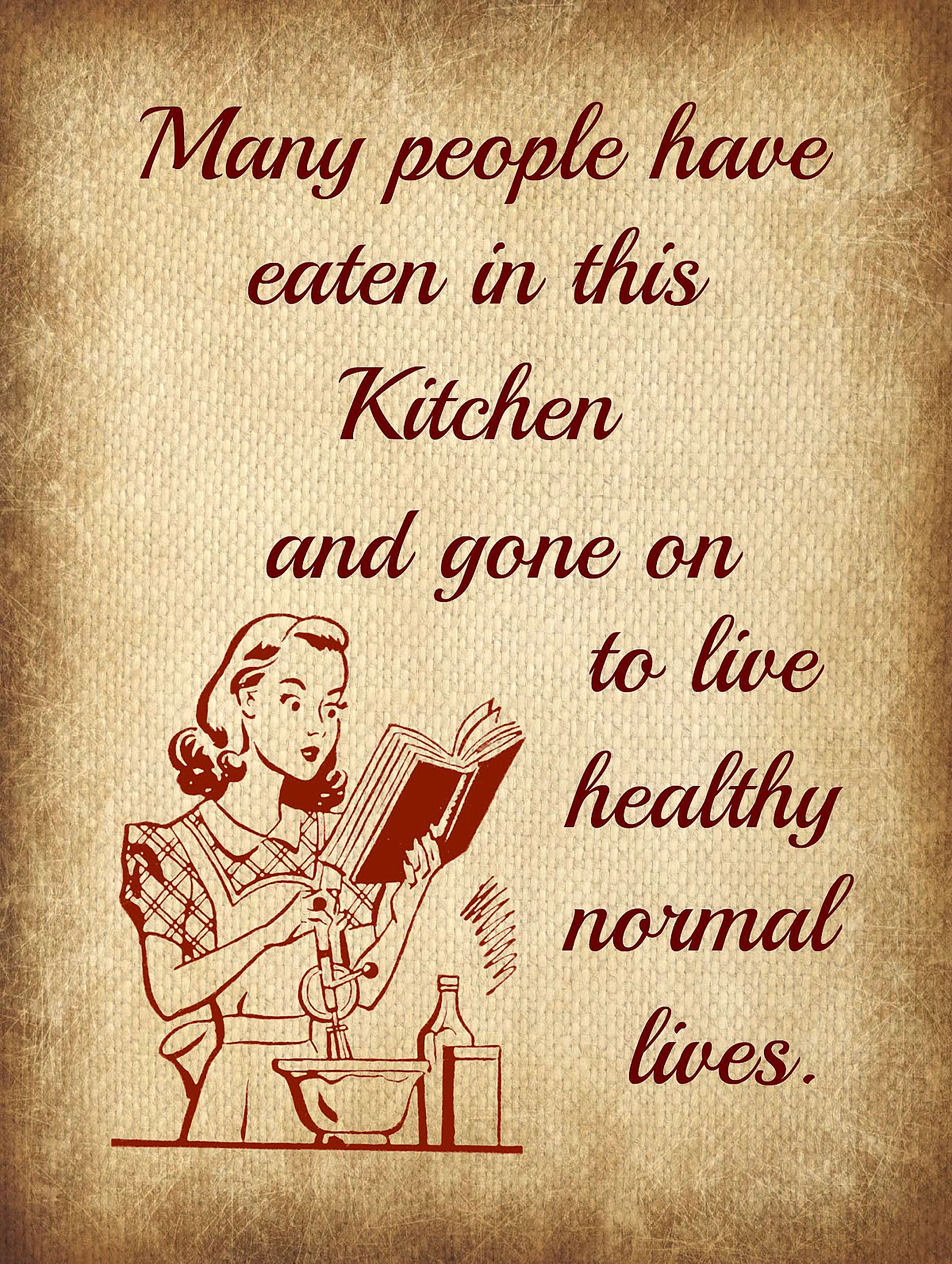 Kitchen Joke, Retro Metal Sign / Fridge Magnet Pub Bar Man Cave