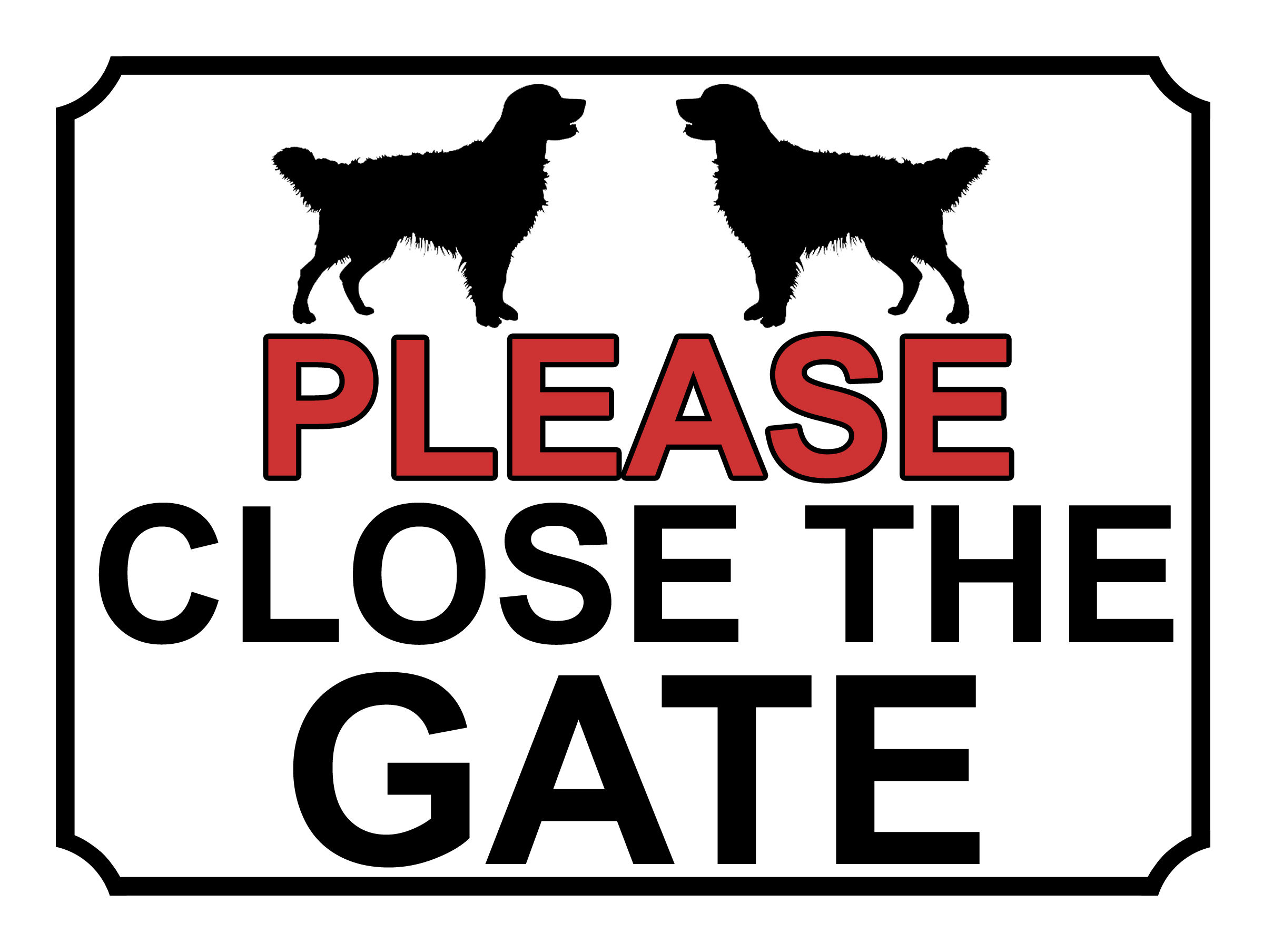 Please Close The Gate Dog Breed Silhouette Theme Yard Sign Garden