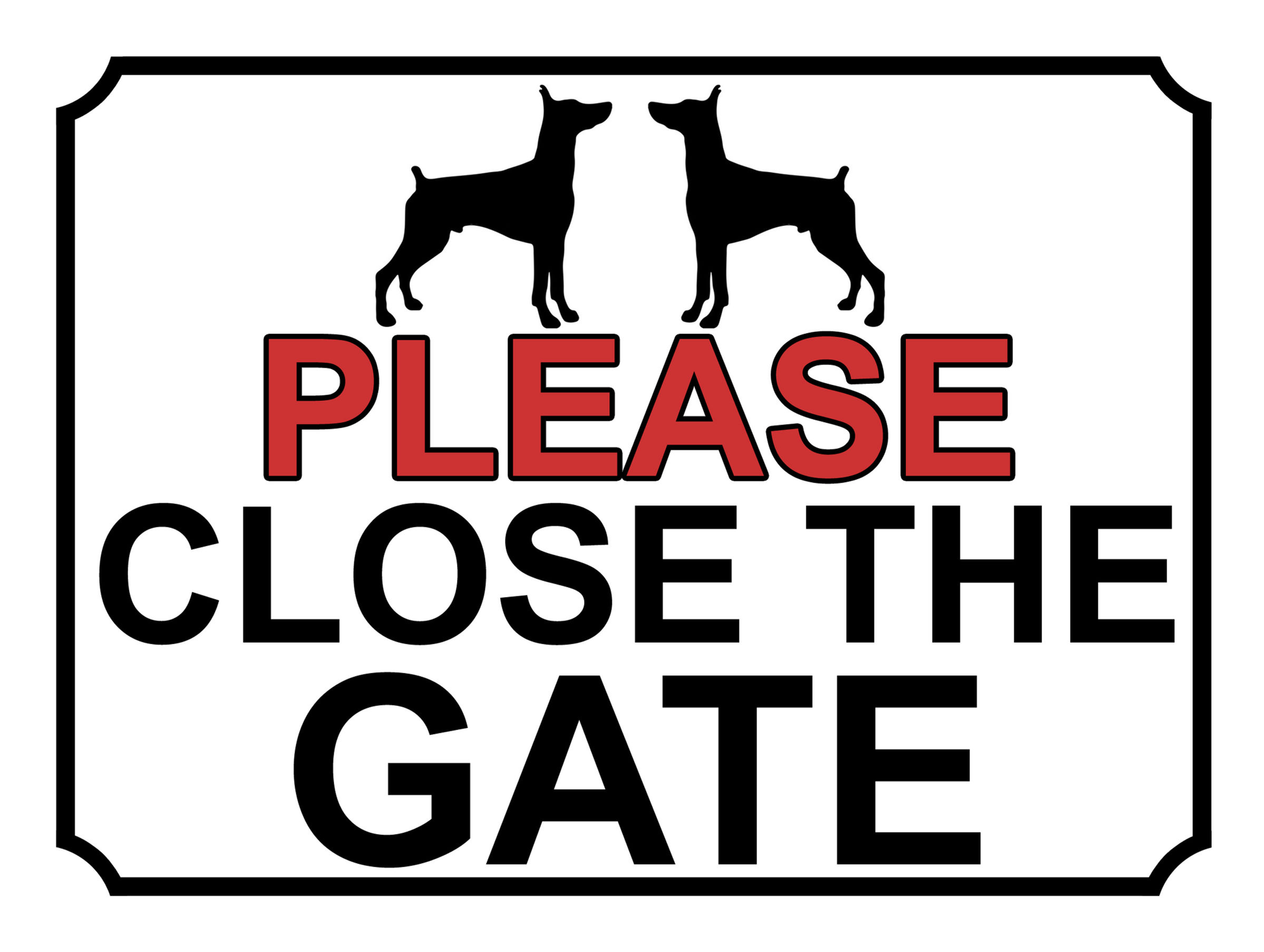 Please Close The Gate Dog Silhouette Theme Yard Sign Garden