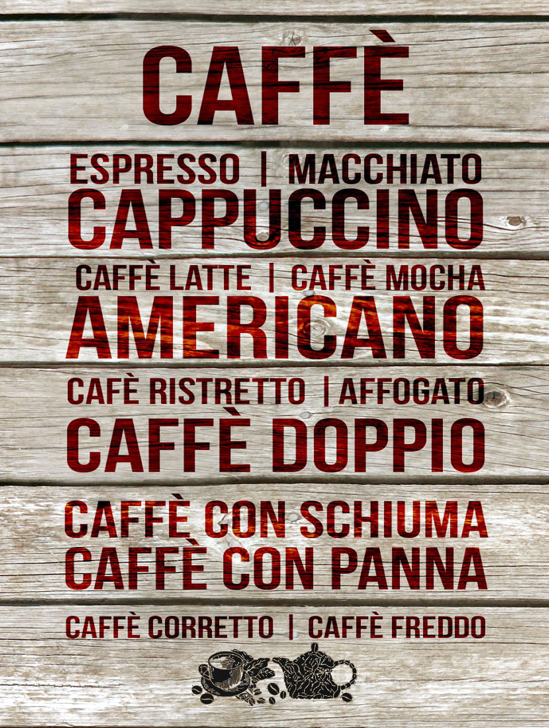 Caffe, Retro Metal Sign / Fridge Magnet Pub Bar Man Cave