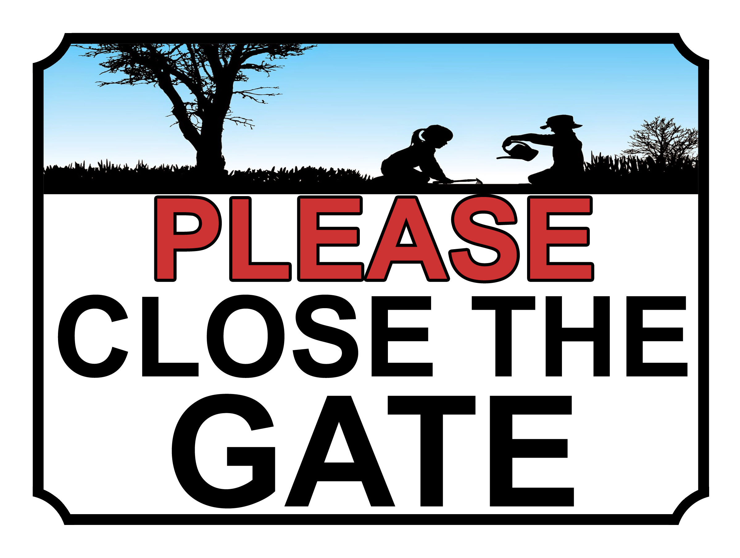 Please Close The Gate Children In Garden Theme Yard Sign Garden