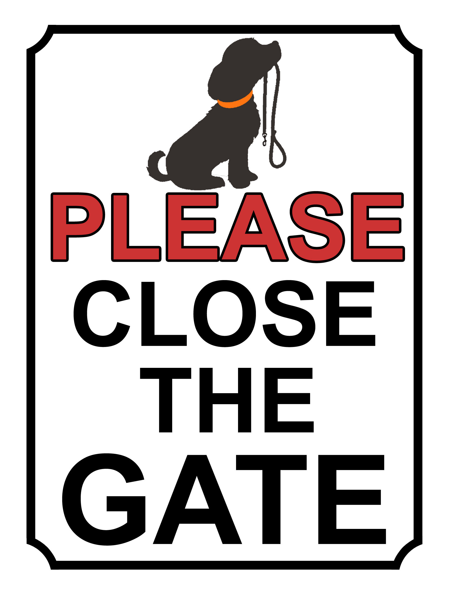 Please Close The Gate Dog With Lead Theme Yard Sign Garden