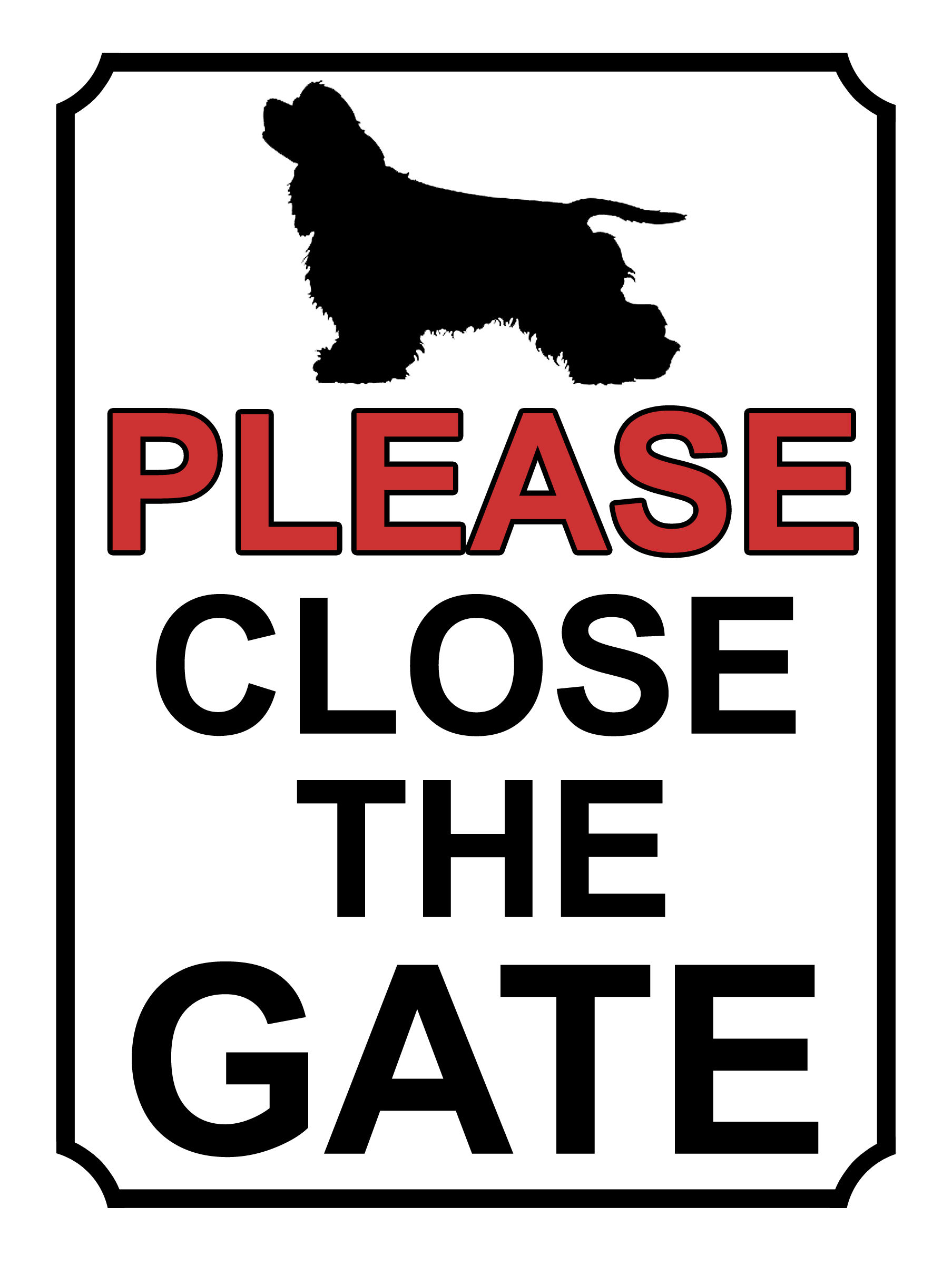 Please Close The Gate Dog Silhouette Theme Yard Sign Garden