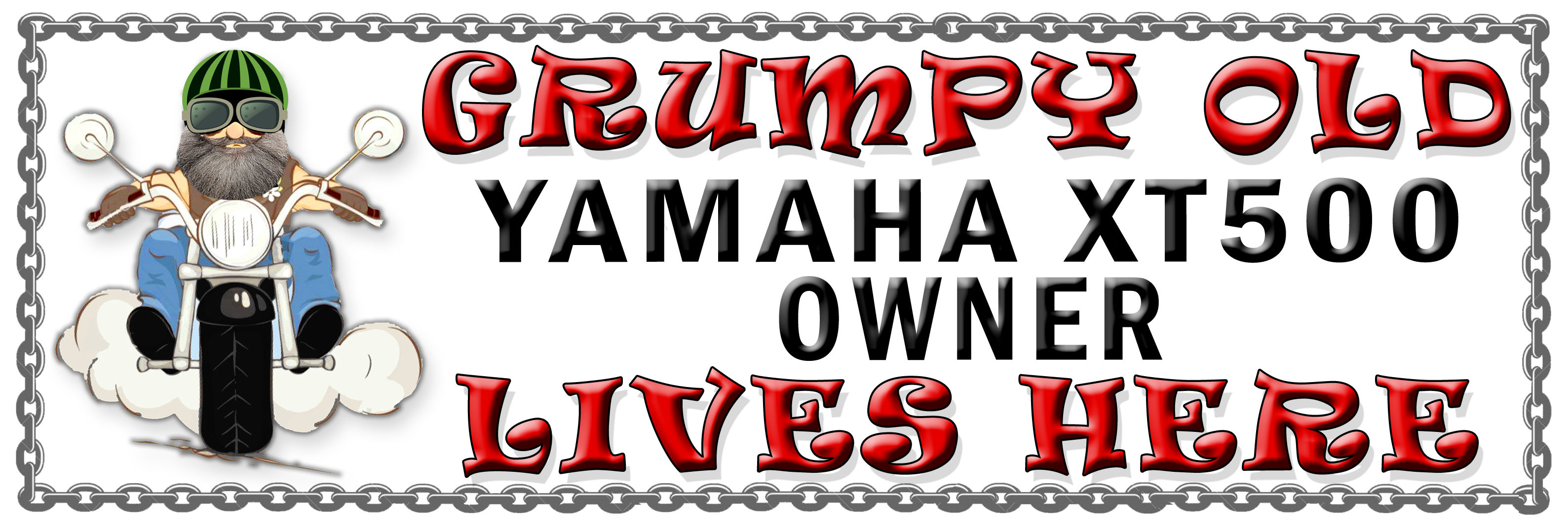 Grumpy Old Yamaha Xt500 Owner, Humorous metal Plaque 267mm x 88mm