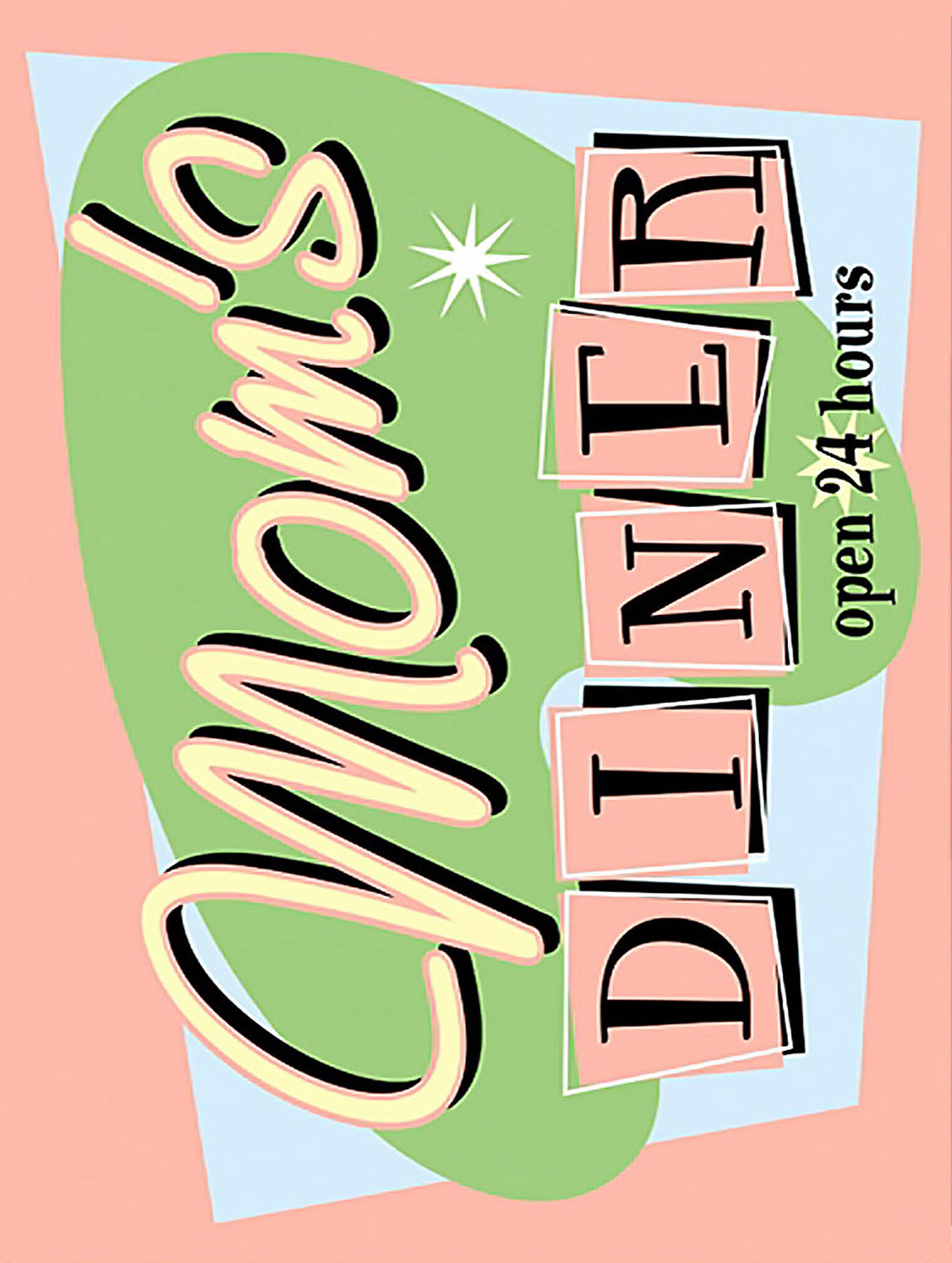 Mom's Diner, Retro Metal Sign / Fridge Magnet Pub Bar Man Cave