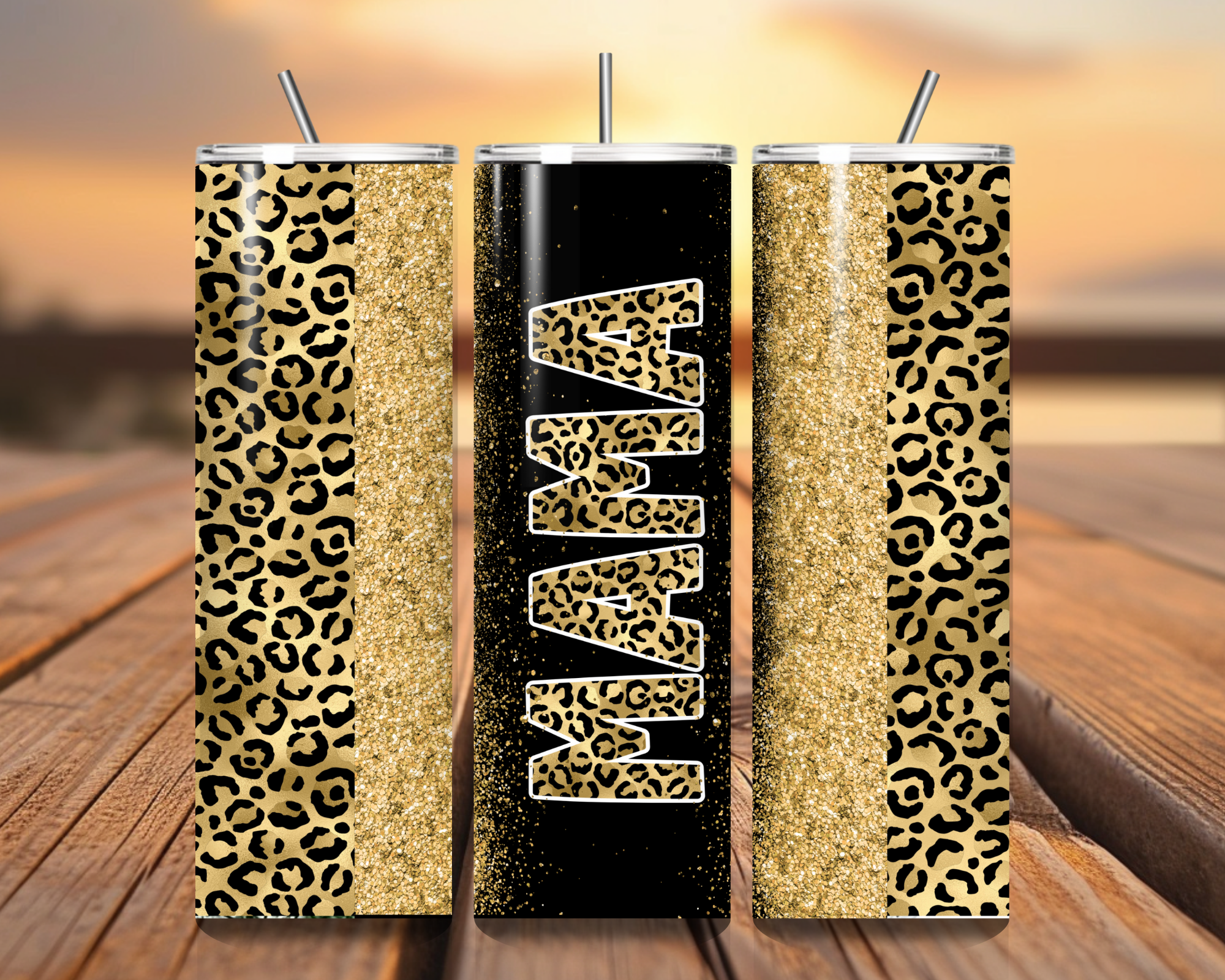 Mama Leopard Print tumbler