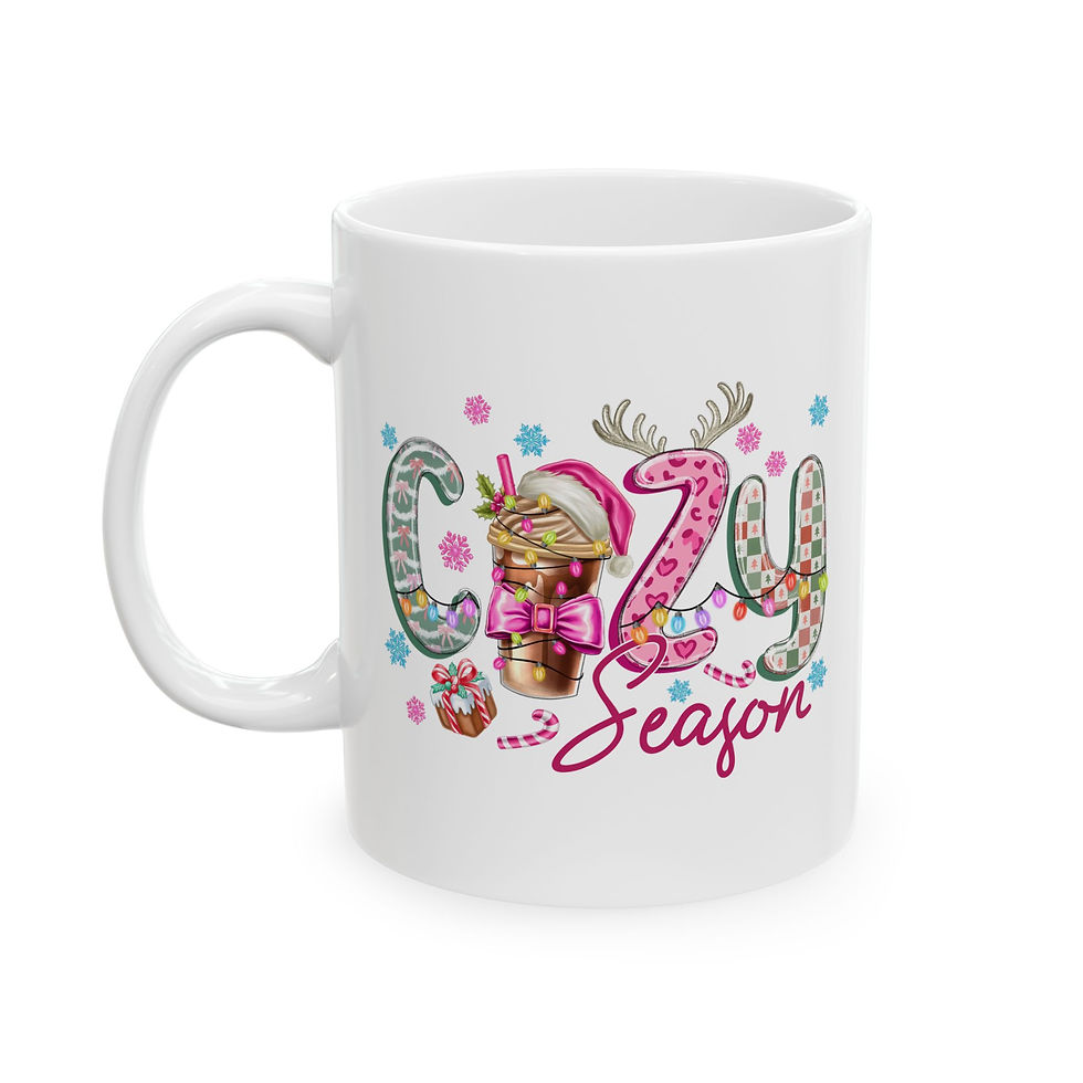 Ceramic Mug - 'Cozy' Floral Western Design (11oz & 15oz)