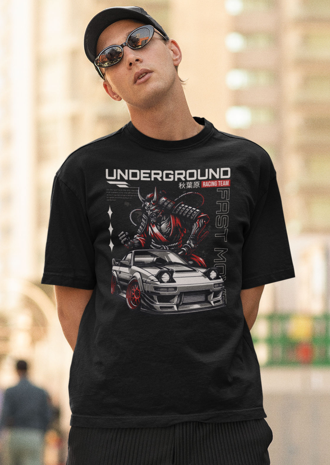 Underground Drift Racing Tee — "First Man" Sports Car Graphic