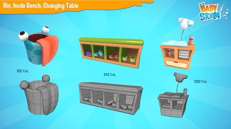Bin, Inside Bench and Changing Table