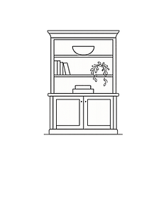 Minimalist freestanding bookshelf illustration