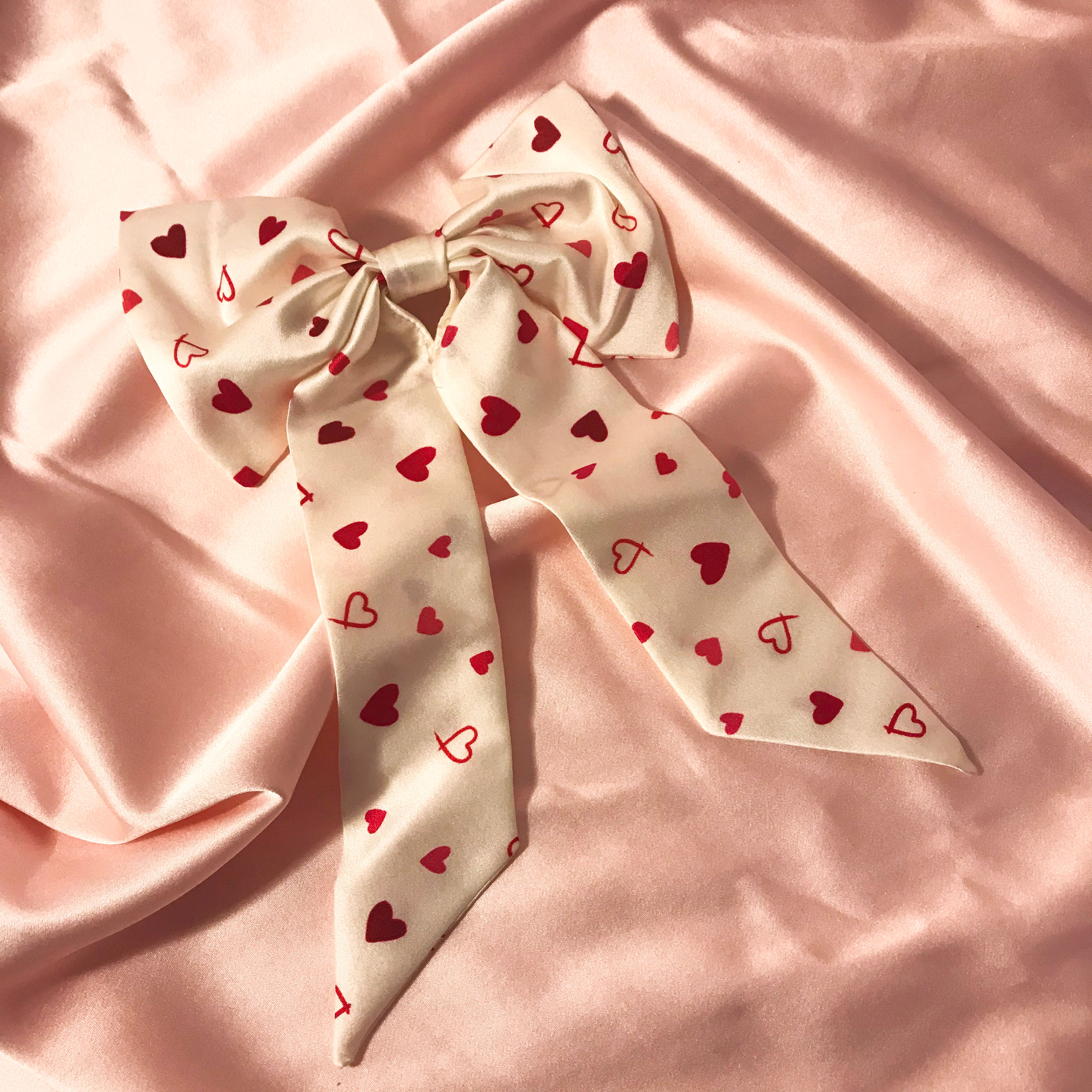 Heart Print Euphrasie Hair Bow
