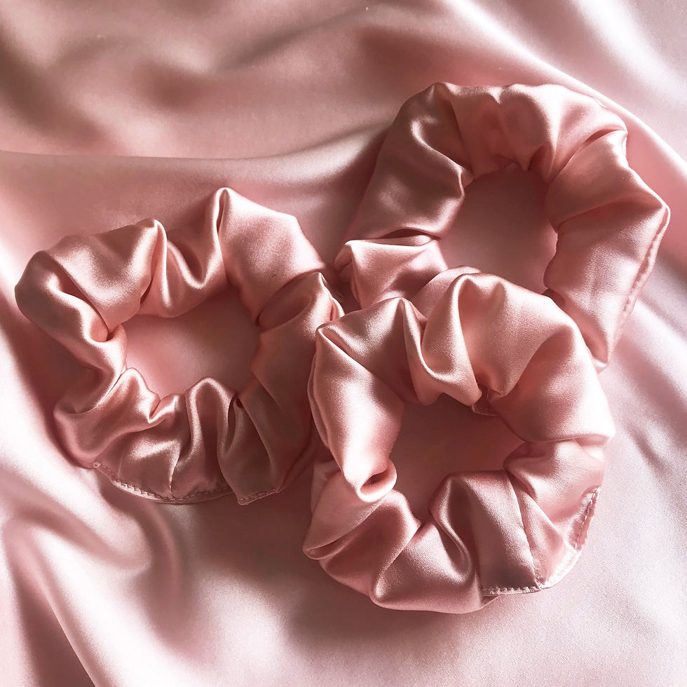 Thumbnail: Oyster Pink Silk Astrid Scrunchie