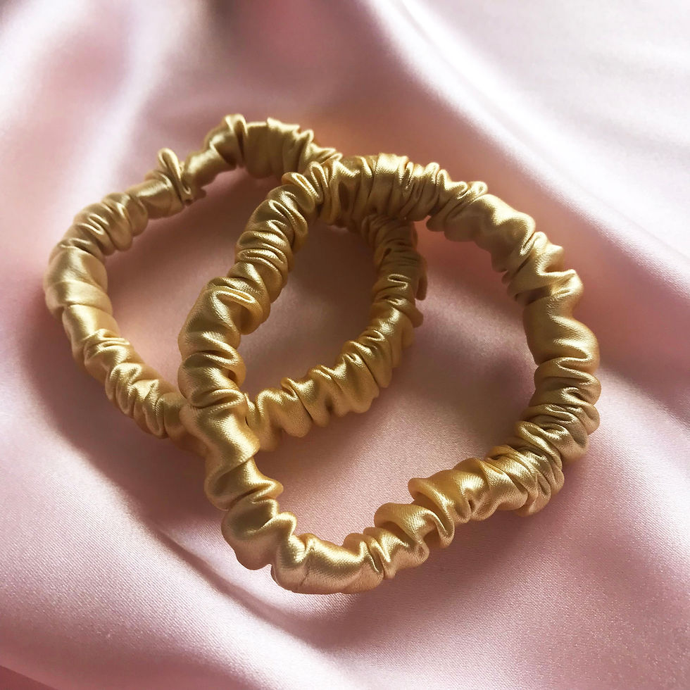 Thumbnail: Gold Relevé Silk Hair Elastic