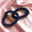 Thumbnail: French Navy Relevé Silk Hair Elastic