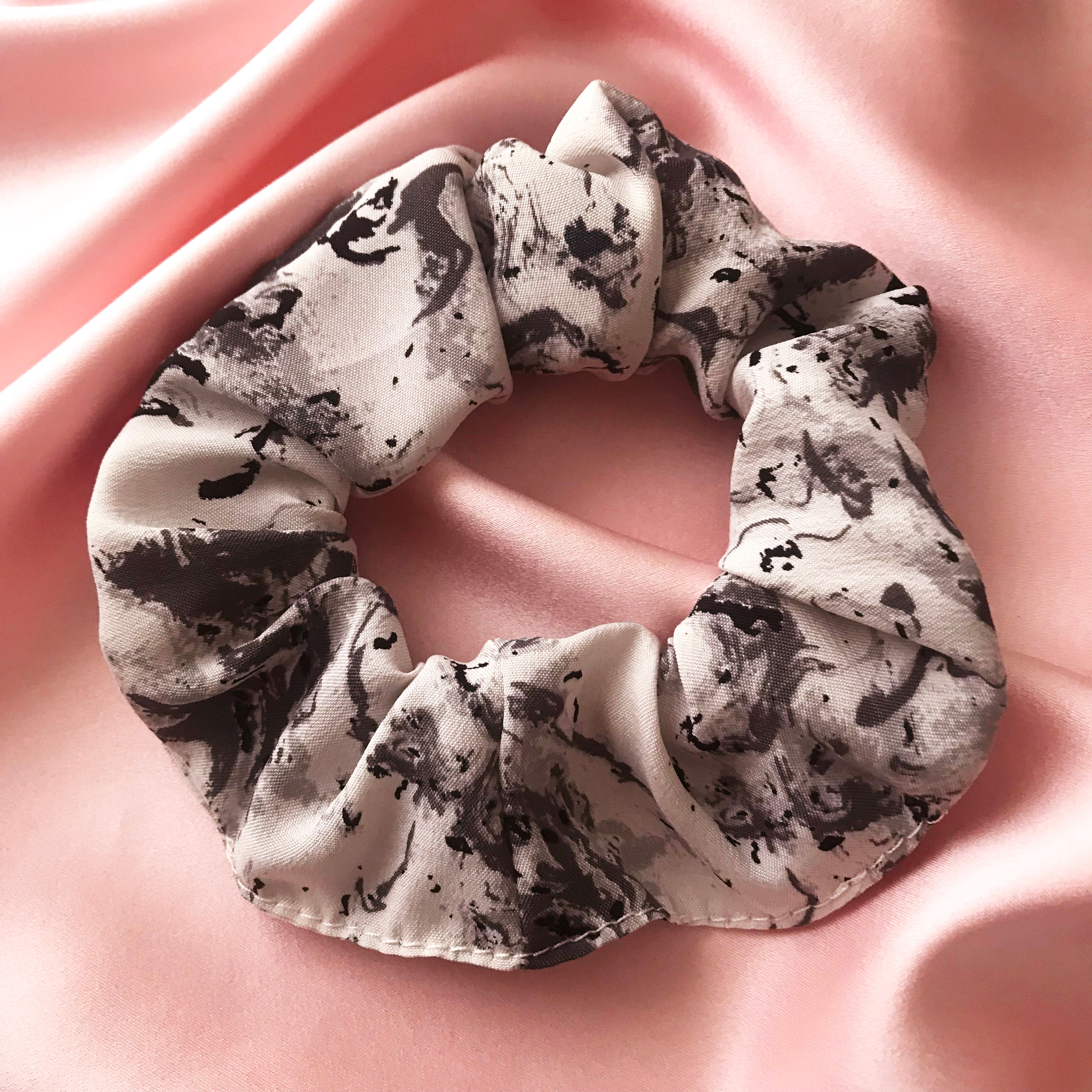 Super Seconds Marble Print Silk Cotton Astrid Scrunchie