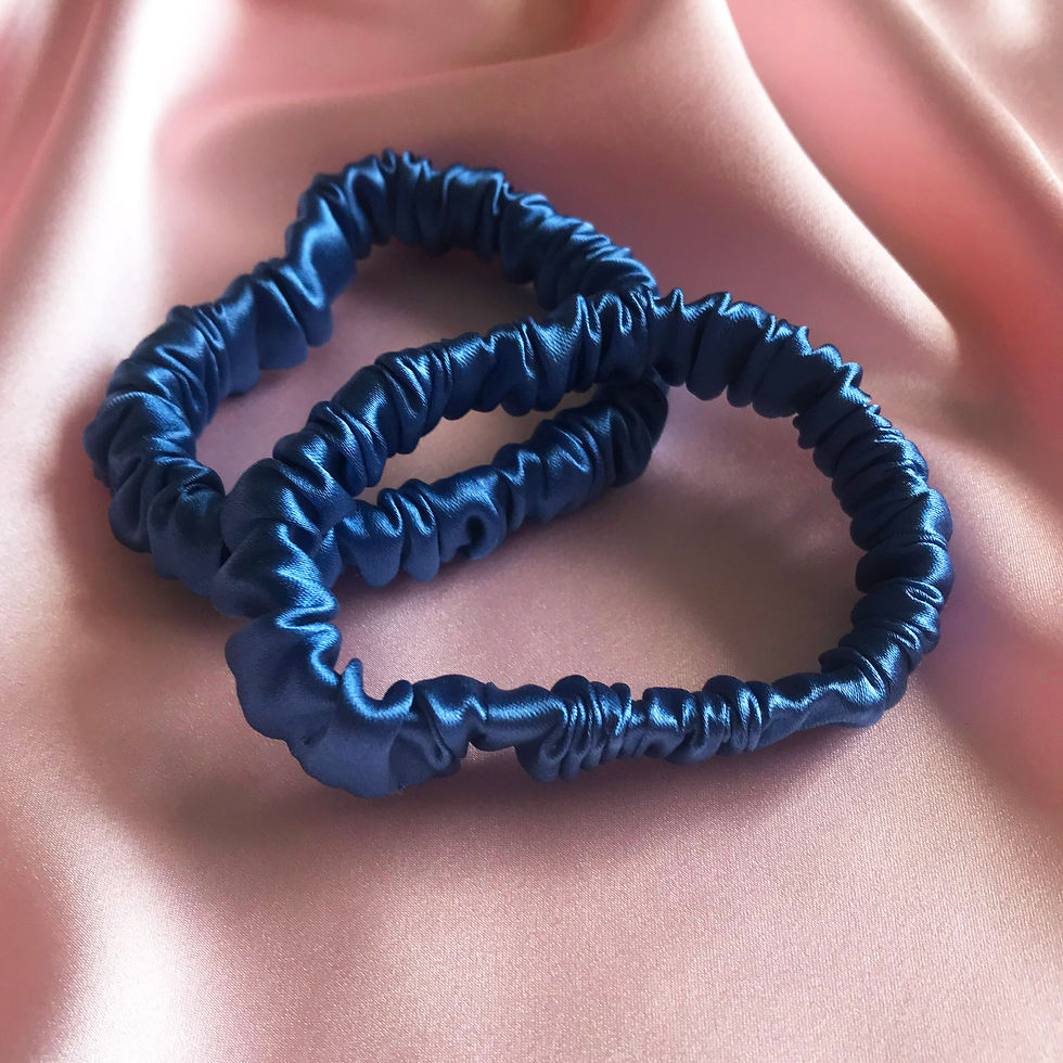 Thumbnail: Cornflower Blue Relevé Silk Hair Elastic