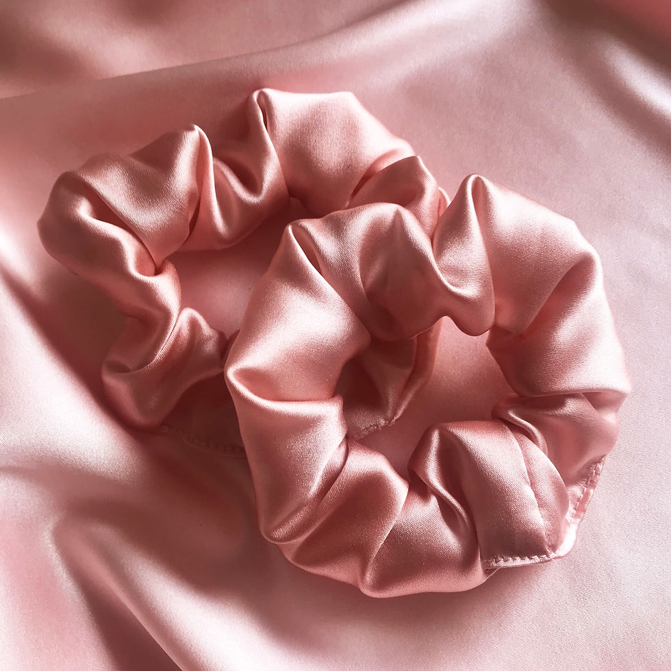 Thumbnail: Oyster Pink Silk Astrid Scrunchie