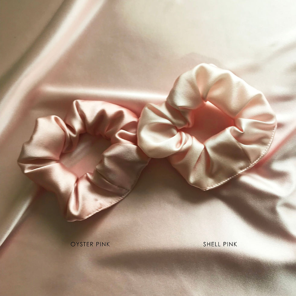 Thumbnail: Oyster Pink Silk Astrid Scrunchie