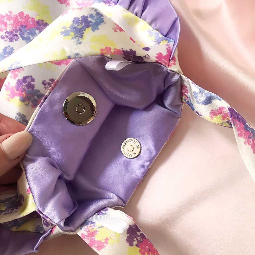 Thumbnail: Floral Print Silk Marina Ruffle Bag