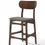 Thumbnail: Set Of Two 38" Grey Brown Bar Height Low Back Bar Chairs With Footrest