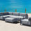 Thumbnail: 29 X 35 X 41 Gray Aluminum Modular Armless Chair
