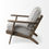Thumbnail: Frost Grey Fabric Wrapped Honey Wooden Frame Accent Chair