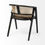 Thumbnail: Grey Linen with Black Wooden Frame Wrap Seat Dining Chair