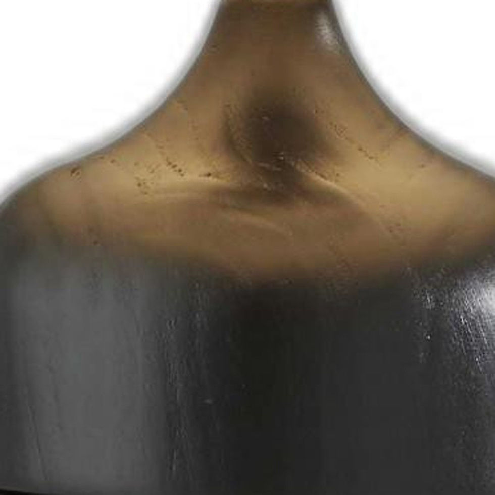 Thumbnail: 23" Black Glass Bedside Table Lamp With White Shade