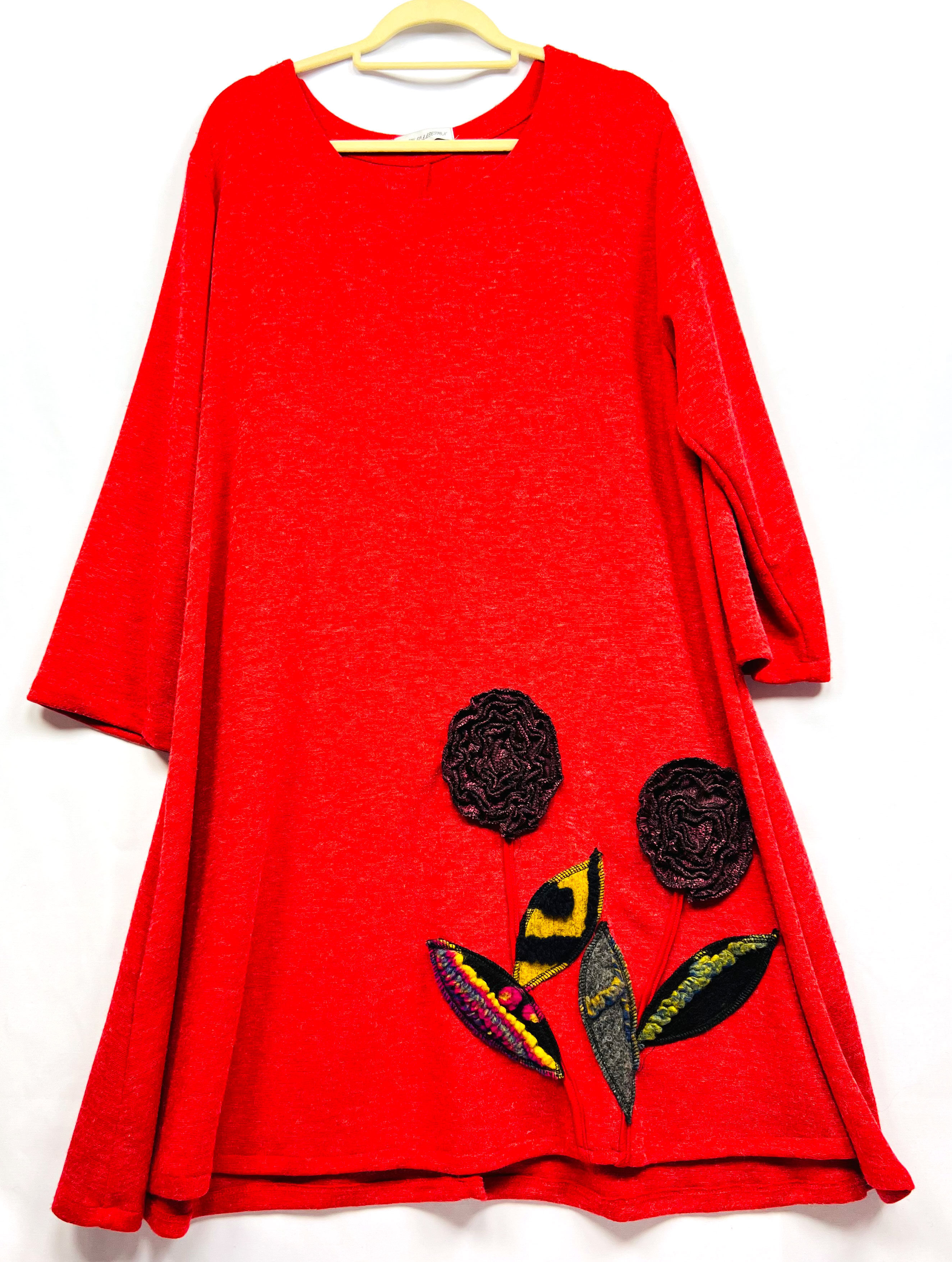 Patchwork Red  Dress