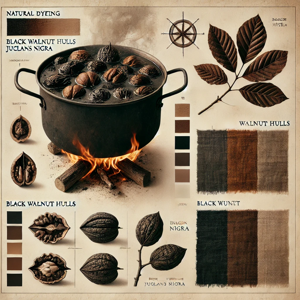 Verven met walnootdoppen