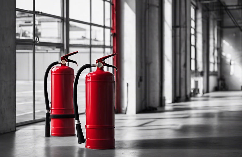 red fire extinguisher in grayscale industrial building_edited.jpg