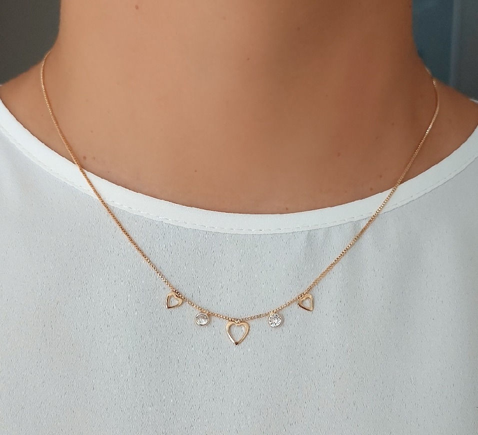 Corrente Coração Cristal