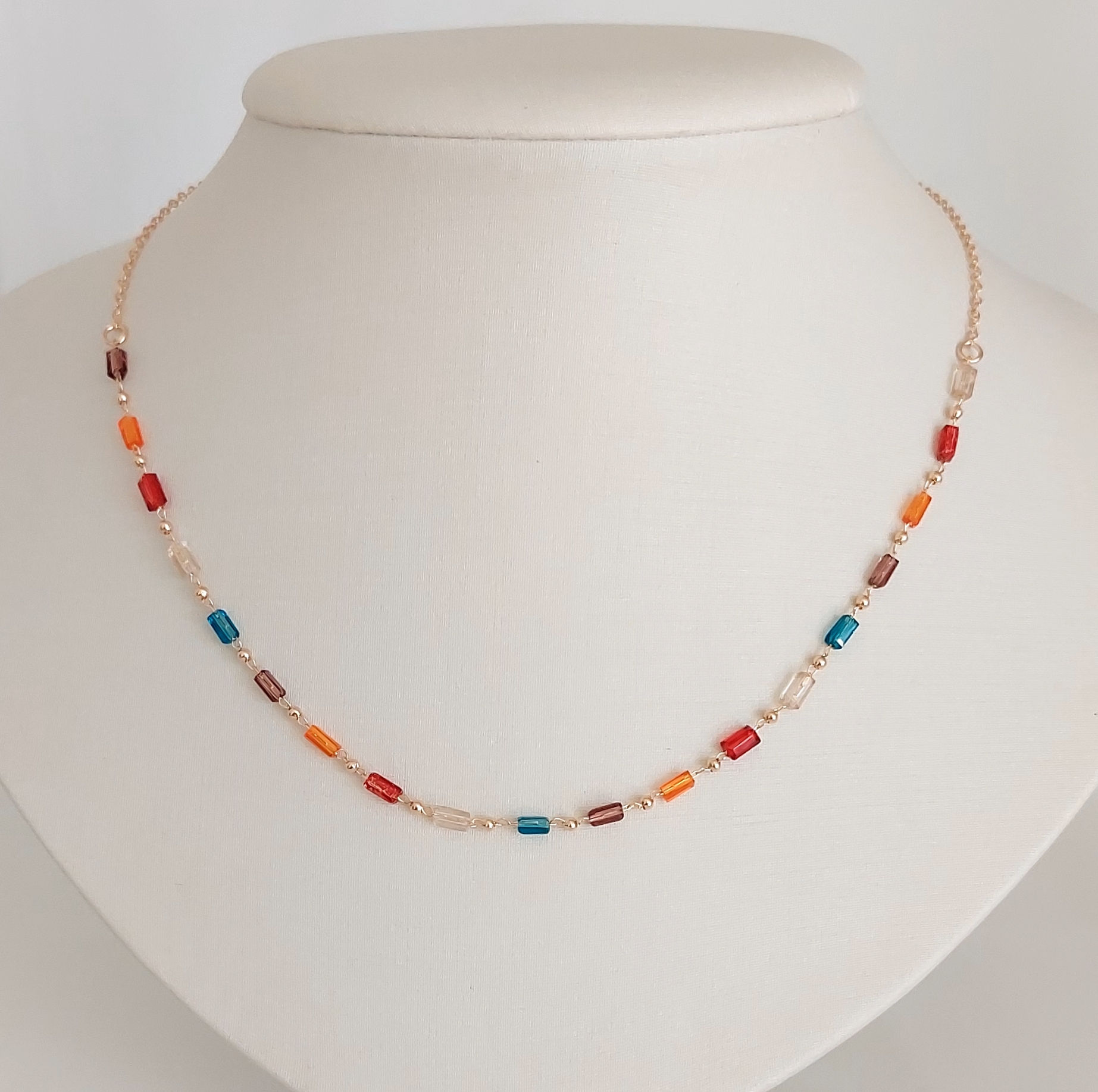 Corrente Curta Vidrilho Colorido